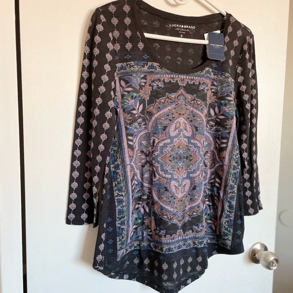 Lucky Brand Scoop Neck Lightweight Top - Size S - Picture 2 of 10